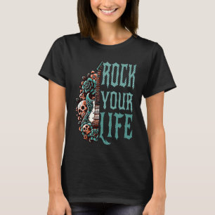 Camiseta Violão legal e caveira agitam sua vida
