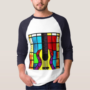 Camiseta Violão mosaico em vidro colorido