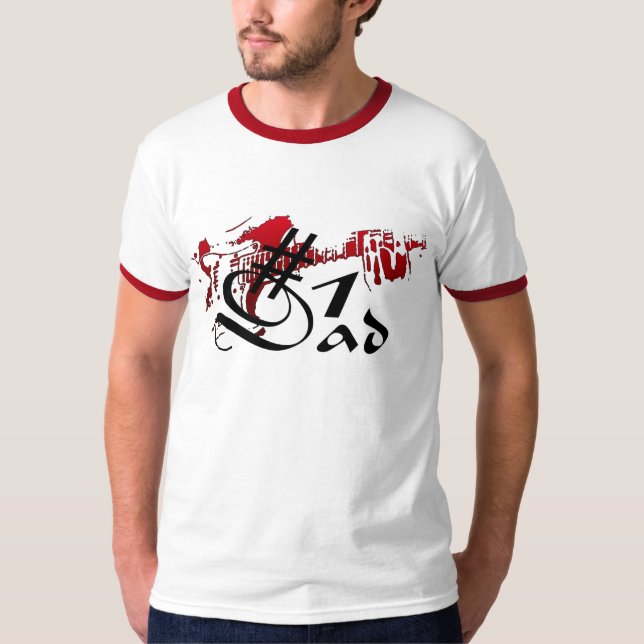 Camiseta Violão Pai nº 1 vermelho (Frente)