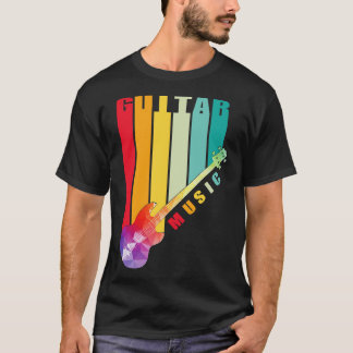 Camiseta Violão poligonal elétrico colorido