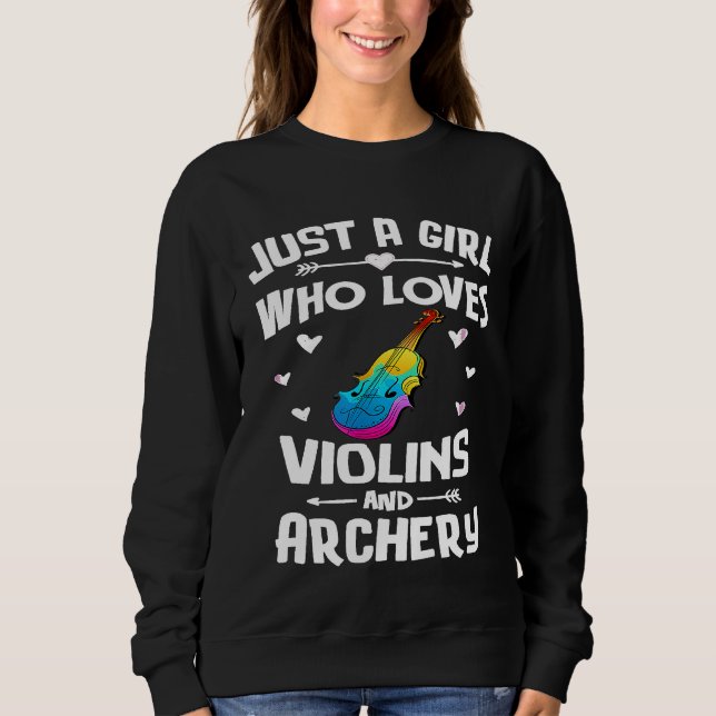 Camiseta Violas e Arquearia Para Meninas Mulheres (Frente)