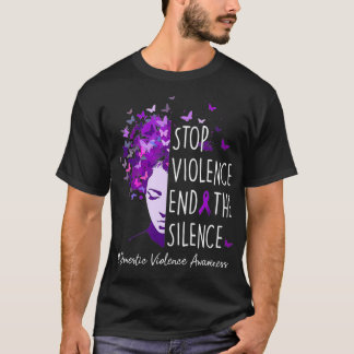 Camiseta Violência Doméstica Consciencialização Pare com a 