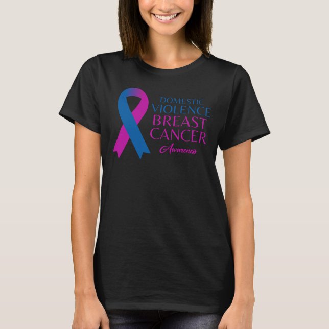 Camiseta Violência Doméstica E Sensibilização Do Cancer Da  (Frente)