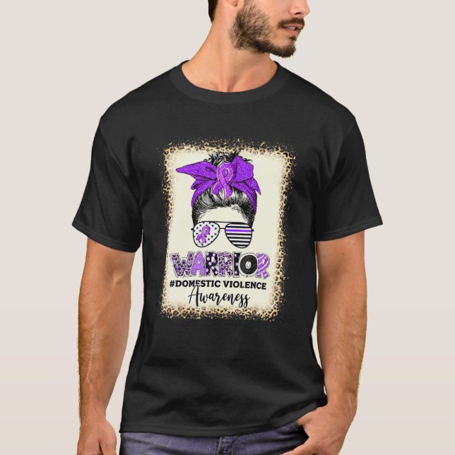 Camiseta Violência Doméstica Guerreira Fita Purple Consciên (Frente)