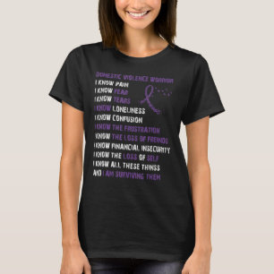 Camiseta Violência Doméstica Preocupante Eu conheço dor Eu