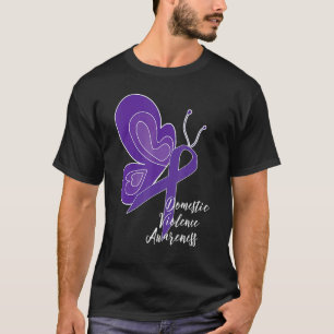Camiseta Violência Doméstica Sensibilização Abuso Fita Roxa