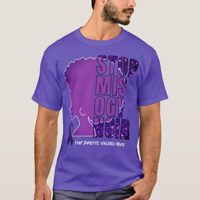 Camiseta Violência Doméstica Sensibilização PARE O MISOGYNO (Frente)