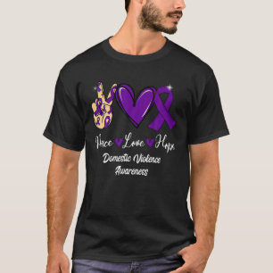 Camiseta Violência Doméstica Sensibilização Paz Amor Espera