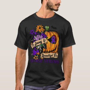 Camiseta Violência Doméstica Sensibilização retro halloween
