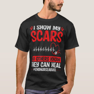 Camiseta Violência na Enfermagem Mostro Minhas Cicatrizes C
