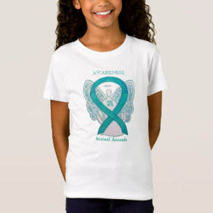 Camiseta Violência Sexual, Sensibilização Teal, Fita, Ca