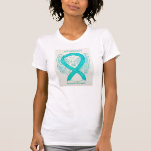 Camiseta Violência Sexual Sensibilização Teal Fita Camis