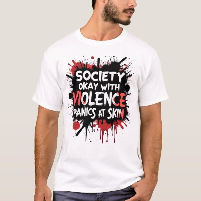 Camiseta Violência vs. Tee da Pele (Frente)