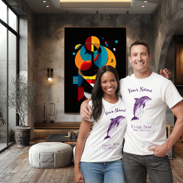 Camiseta Violet Cyber Dolphin – Nome Personalizado Escape A