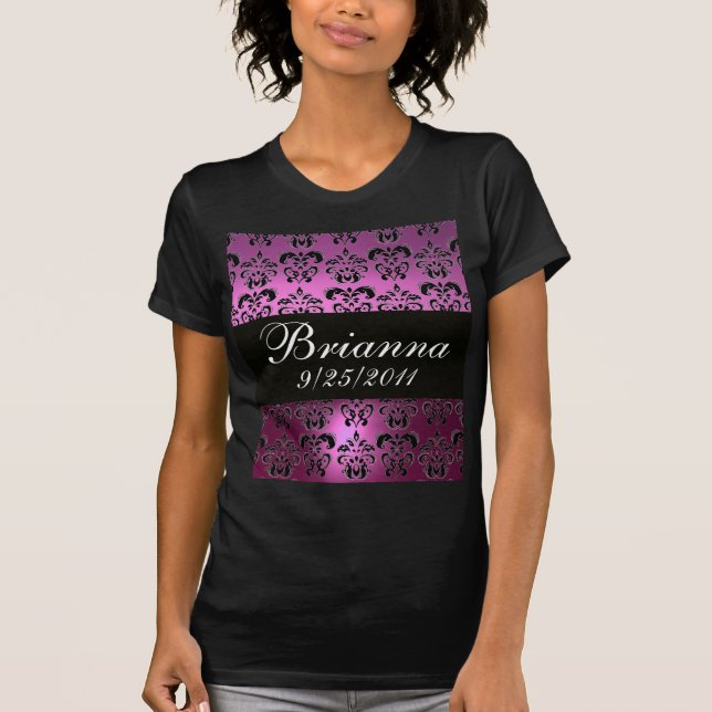 CAMISETA VIOLET PURPLE BLACK DAMASK (Frente)
