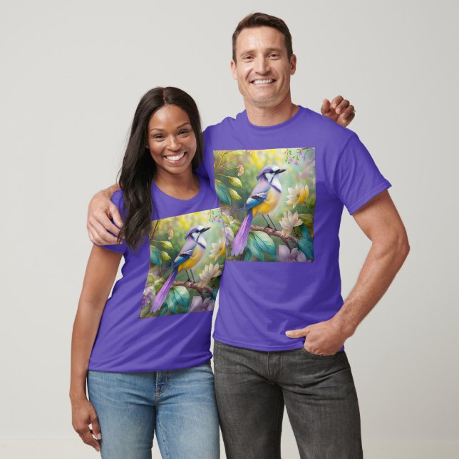 Camiseta Violet Tufted Jay Fantasy Bird (Unissex)