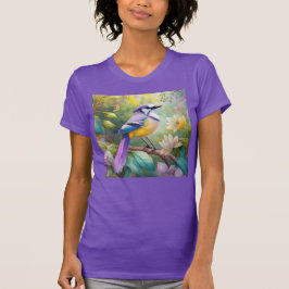 Camiseta Violet Tufted Jay Fantasy Bird