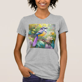 Camiseta Violet Tufted Jay Fantasy Bird