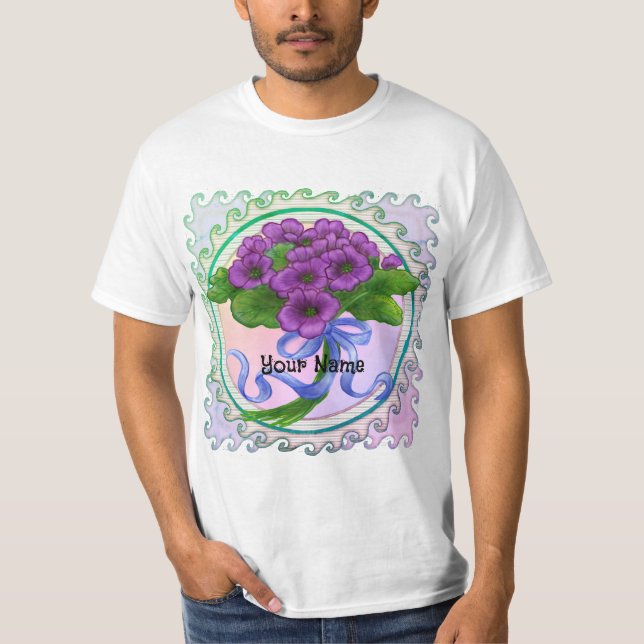 Camiseta Violeta Buquê de flores (Frente)