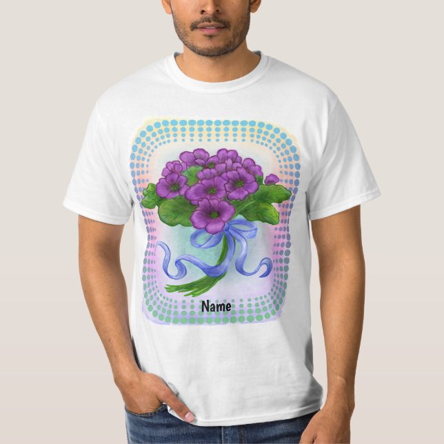 Camiseta Violeta Buquê de flores (Frente)