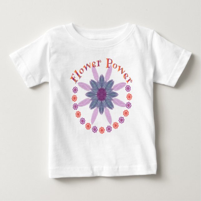 Camiseta Violeta de flower power (Frente)