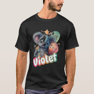 Camiseta Violeta - Nome Adorável De Menina Com Koala Cute