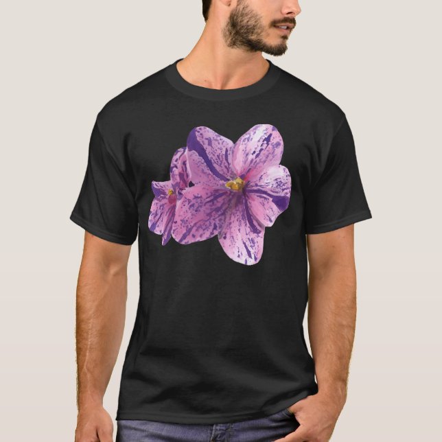 Camiseta Violetas africanas aquarelas (Frente)