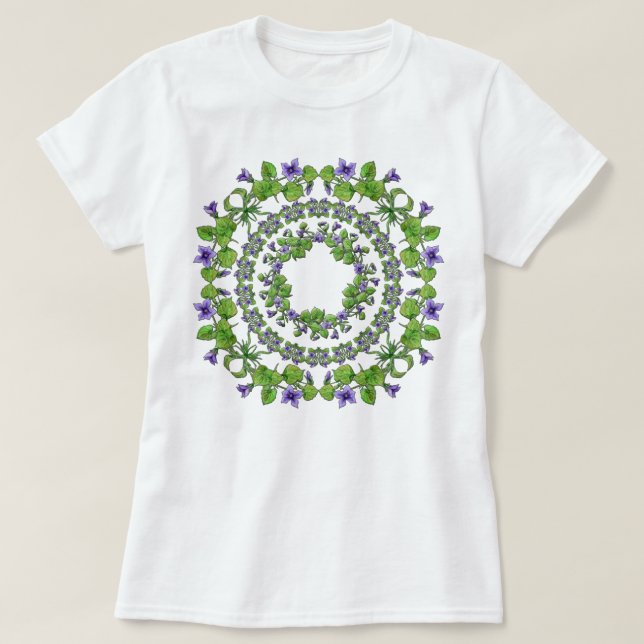 Camiseta Violetas de primavera é meu amor! (Frente do Design)
