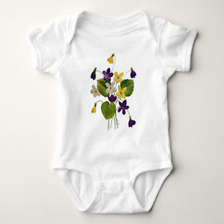 Camiseta Violetas Selvagens Assortadas Feitas em Bordados d