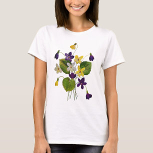 Camiseta Violetas selvagens Assorted feitas no bordado do