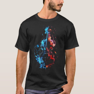 Camiseta Violin Flames Musical Instrumento Violinista Music