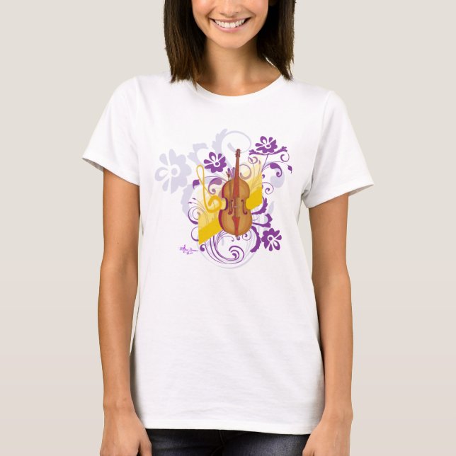 Camiseta Violin Floral Spaghetti Straps Topo (Frente)
