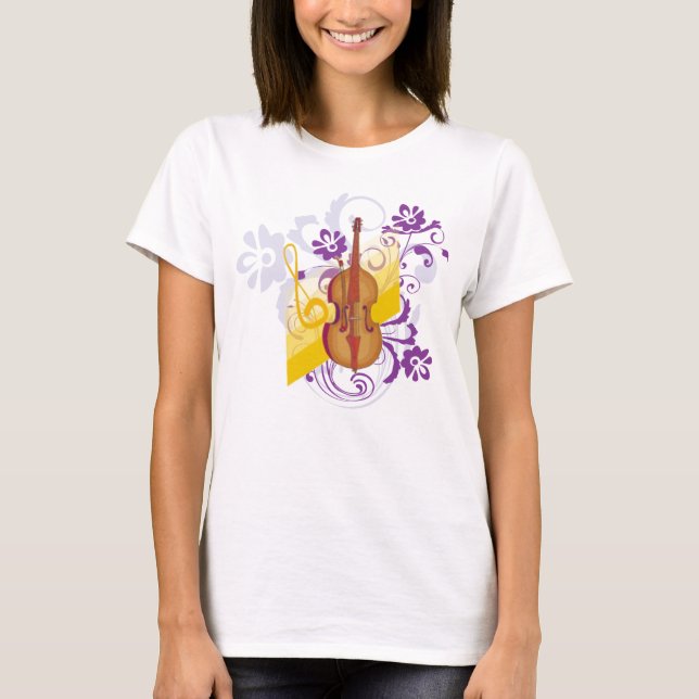 Camiseta Violin Floral Swirl (Frente)