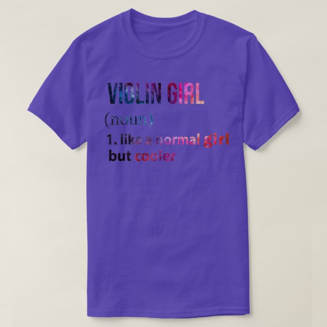 Camiseta Violin Girl like a normal Girl but cooler galaxy (Frente do Design)