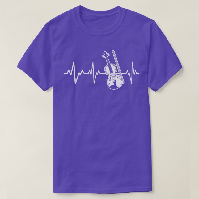 Camiseta Violin Heartbeat Presente Violinista do Instrument (Frente do Design)