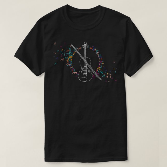 Camiseta Violin Player Music Notes Violinista Presente Viol (Frente do Design)