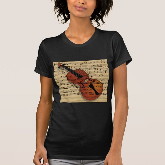 Camiseta Violin Vintage Music (Frente)
