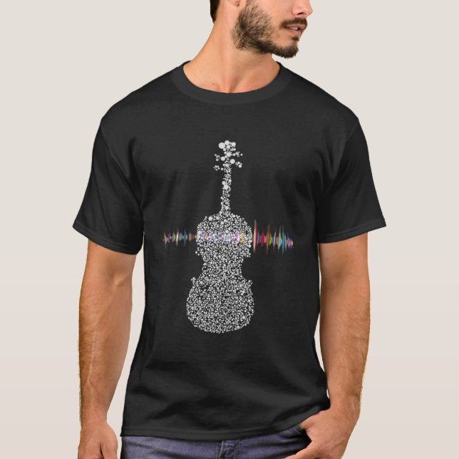 Camiseta Violin Viola Cello Bass Music Wave (Frente)