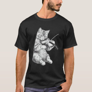 Camiseta Violinista Gato Música Musicista Tocador de Cordas