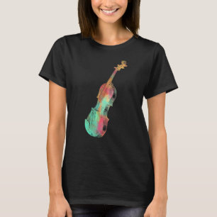 Camiseta Violinista Para Homens Estilo Colorido Violino