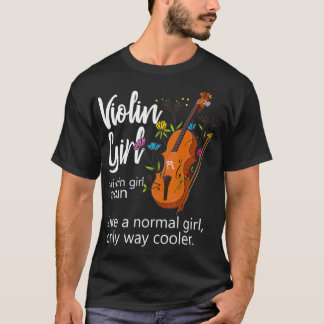 Camiseta Violinista Violino Menina Definição Flores Musical