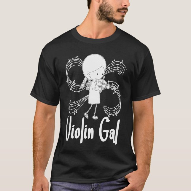 Camiseta Violinista Violino Menina Fiddler Fiddle (Frente)