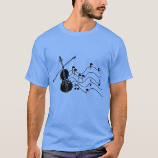 Camiseta Violino com presente de notas musicais