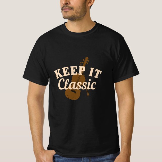Camiseta Violino - Mantenha-o Clássico (Frente)