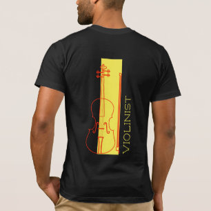 Camiseta Violino minimalista negro + amarelo violinista mod
