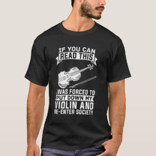 Camiseta Violino Musical de Violino Jogador Inativo Violini