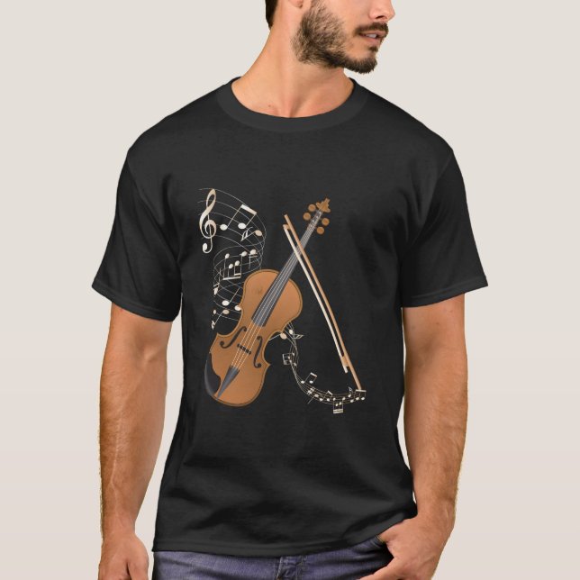 Camiseta Violino Musical do Jogador de Violino da Orquestra (Frente)