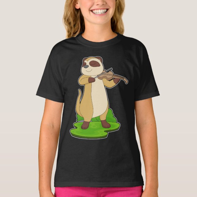 Camiseta Violino Músico Meerkat (Frente)