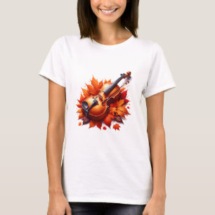 Camiseta Violino na cama de folhas
