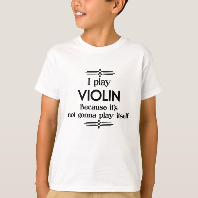 Camiseta Violino - Tocar Música Deco Engraçado (Frente)